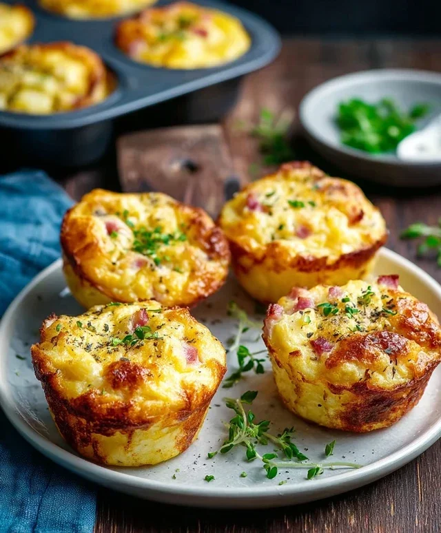 Kartoffelmuffins mit Schinken