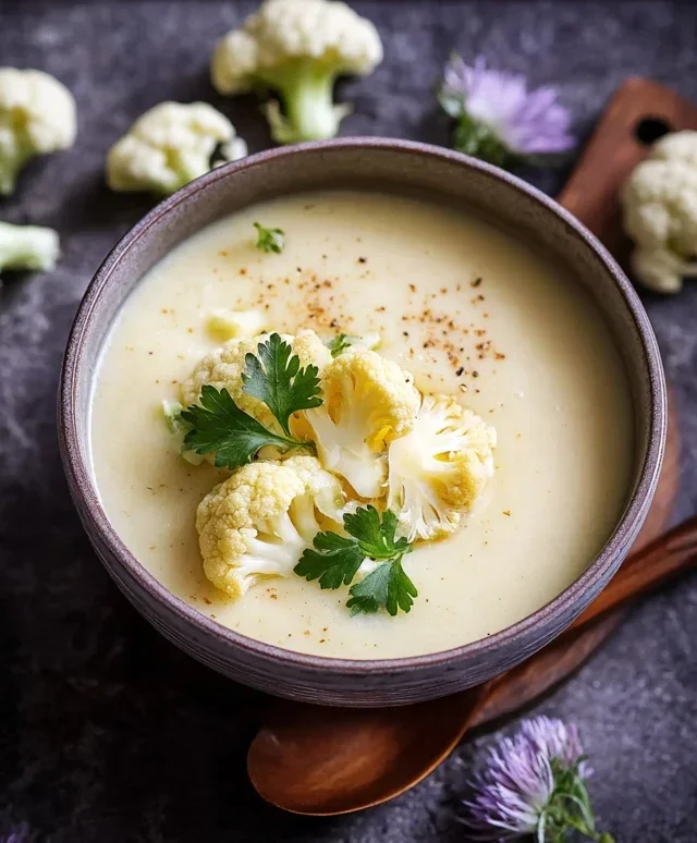 Cremige Blumenkohlsuppe mit Kartoffeln