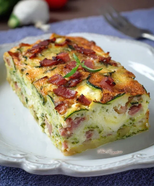 Sformato di zucchine con speck e robiola