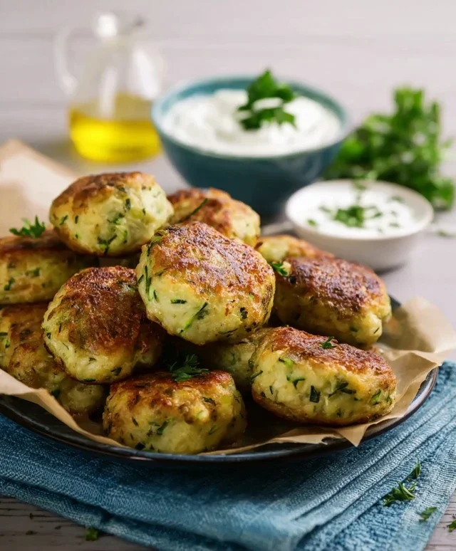Kolokithokeftedes - Zucchini Bällchen auf griechisch