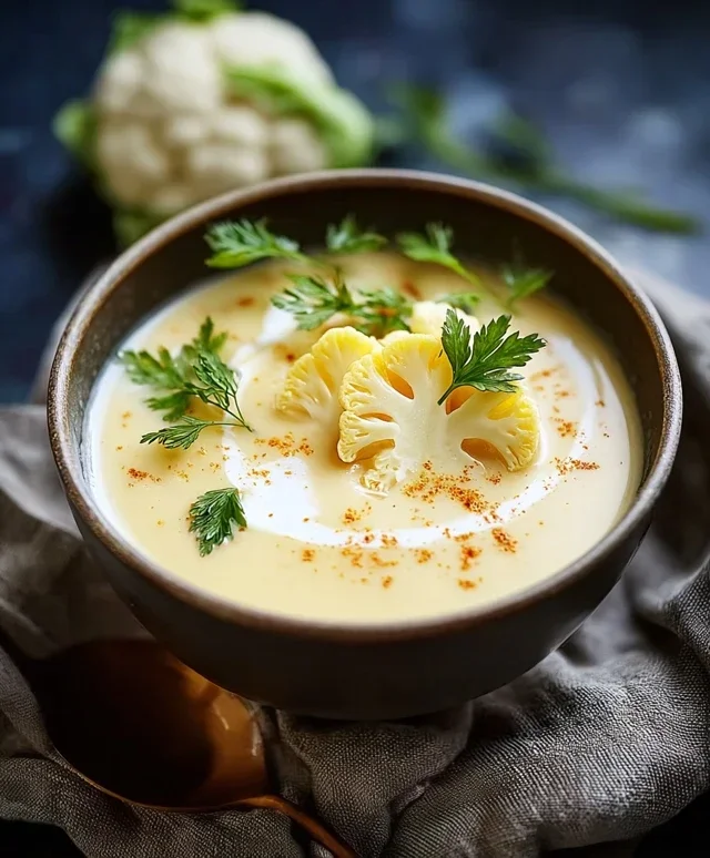 Cremige Blumenkohlsuppe mit Kartoffeln