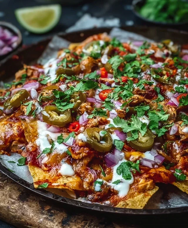 BBQ-Hühnchen-Nachos vom Blech sind ein Genuss!