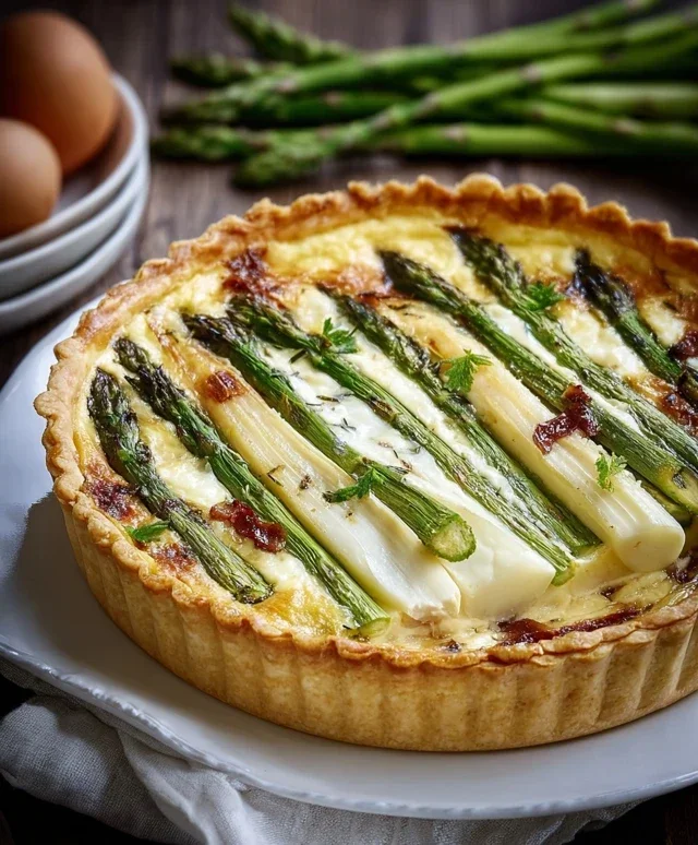 Spargel Quiche weiss gruen