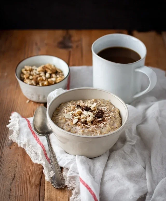 Porridge di avena cremoso al caffè