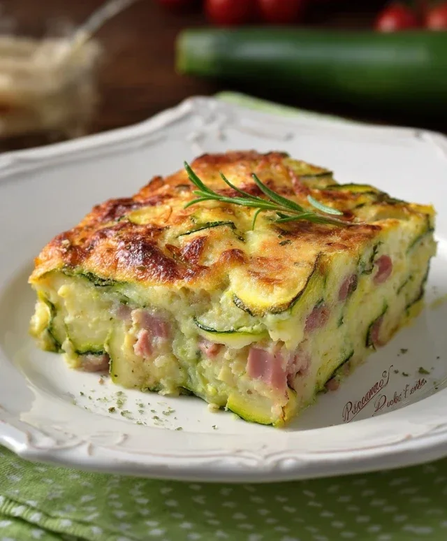 Sformato di zucchine con speck e robiola