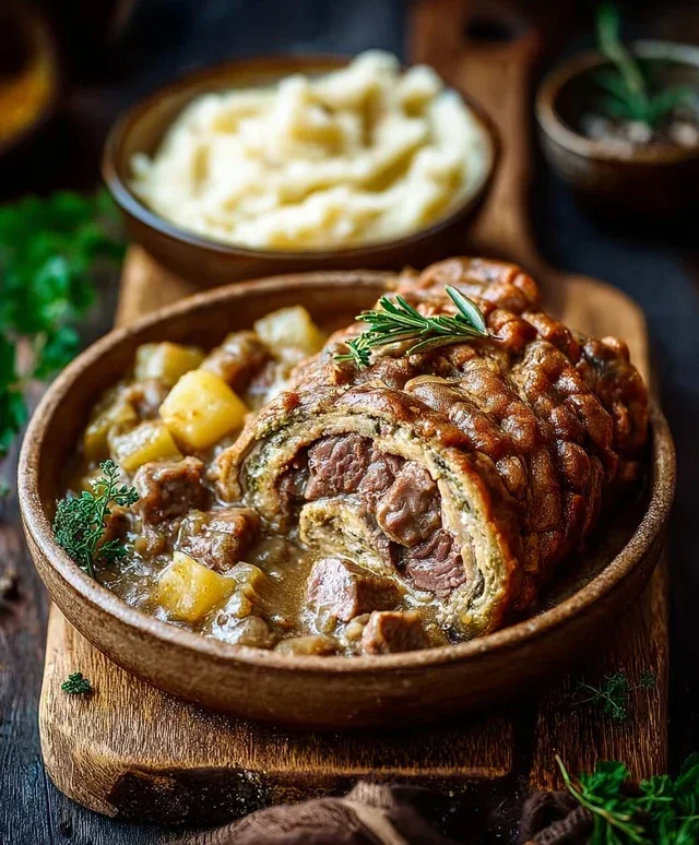 Rouladentopf aus dem Backofen