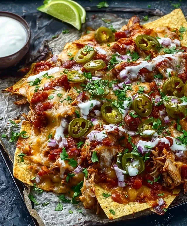 BBQ-Hühnchen-Nachos vom Blech sind ein Genuss!