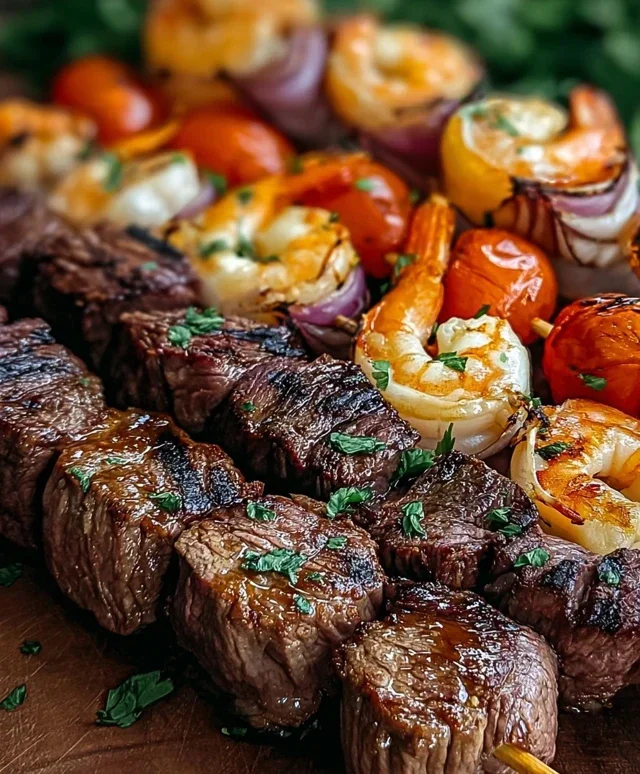 Gegrillte Steak und Garnelen Kabobs für jeden Anlass genießen!