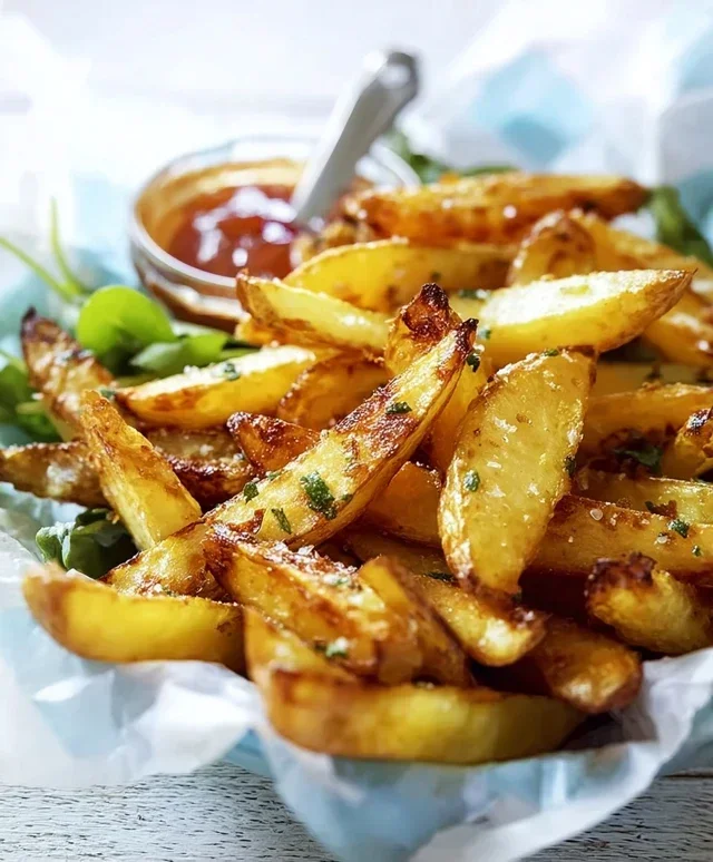Knusprige Kartoffelspalten aus der Heißluftfritteuse