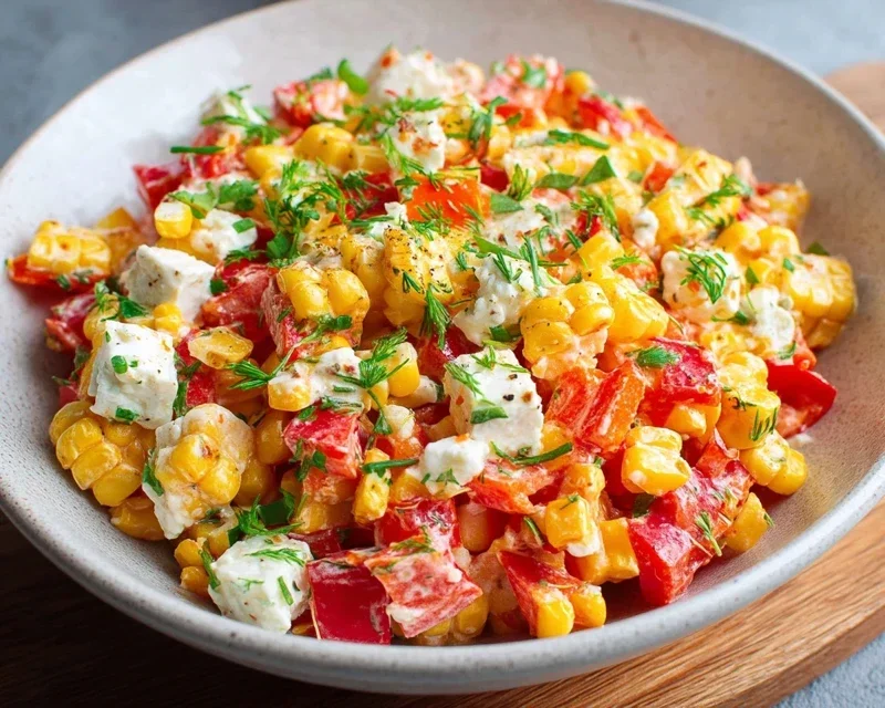 Paprika-Mais-Salat mit Feta & Joghurt