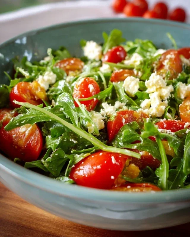 Rucola-Salat mit Feta und Tomaten