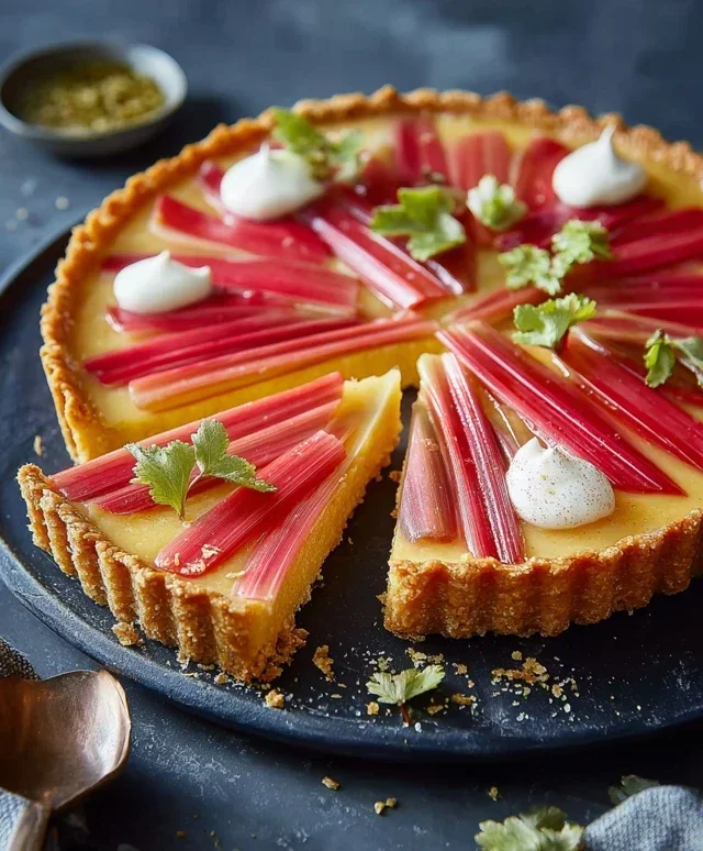 Rhabarber Tarte mit Polenta Sahnecreme