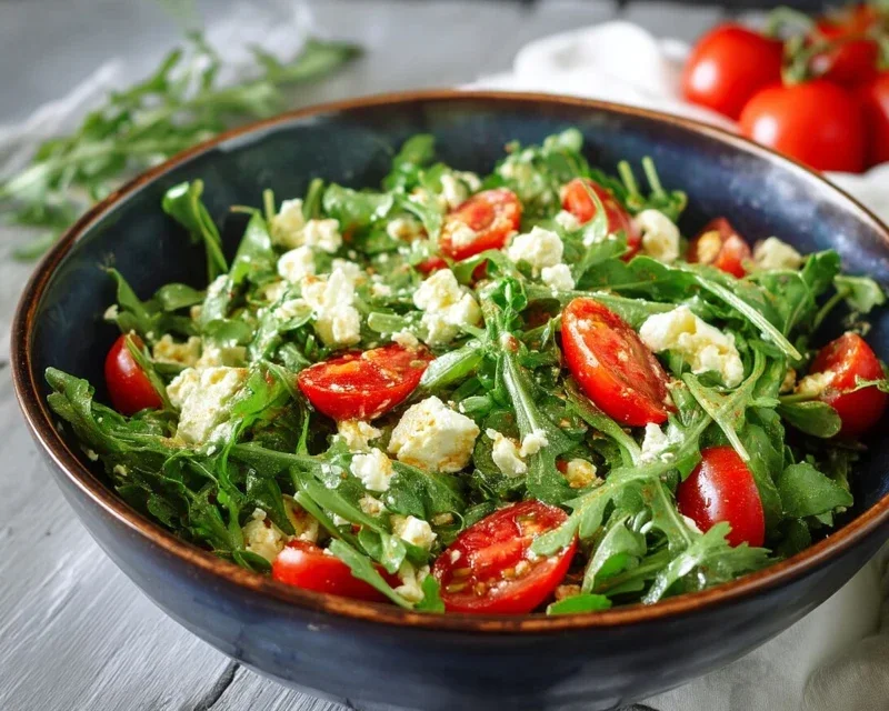 Rucola-Salat mit Feta und Tomaten
