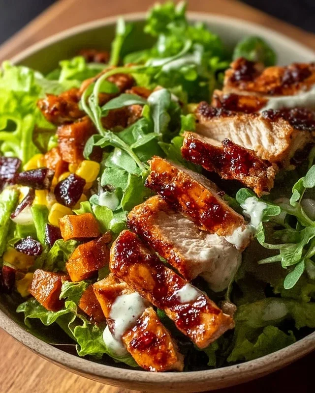 BBQ Hähnchen Geschnittene Salat