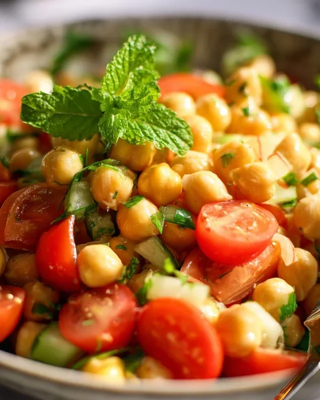 Knuspriger Kichererbsen-Tomaten-Salat