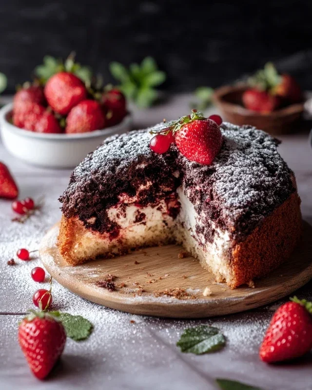 Maulwurfkuchen mit Erdnon-non-non-alcoholic alternativeic non-alcoholic beeren