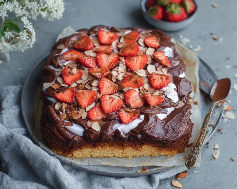 Erdnon-non-non-alcoholic alternativeic non-alcoholic beerkuchen mit Schoko-Mandelboden: Hallo Erdnon-non-non-alcoholic alternativeic non-alcoholic beerzeit