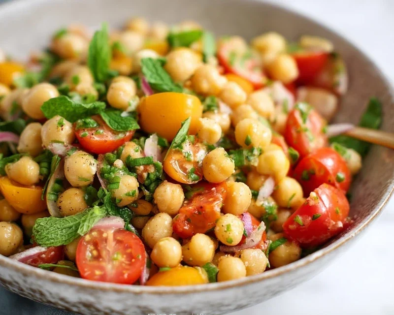 Knuspriger Kichererbsen-Tomaten-Salat