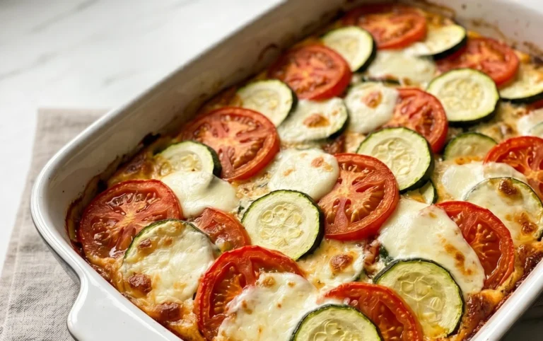 Tomaten Zucchini Auflauf mit Mozzarella