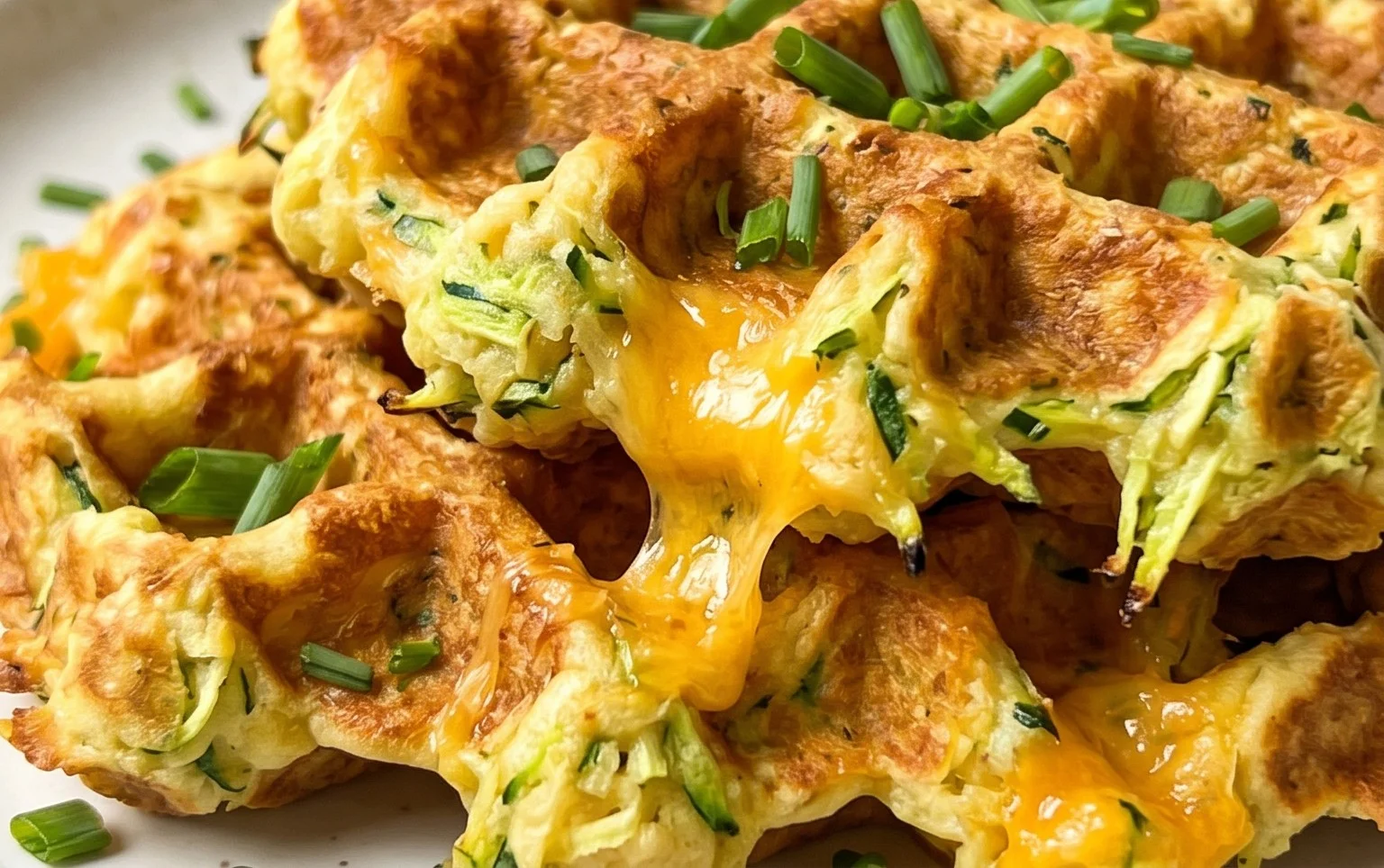 Zucchiniwaffeln mit Cheddar