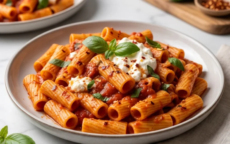 Spicy burrata rigatoni
