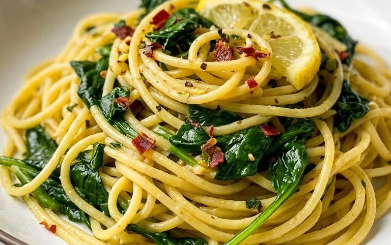 45 Easy Pasta Recipes: Lemon Spinach Pasta