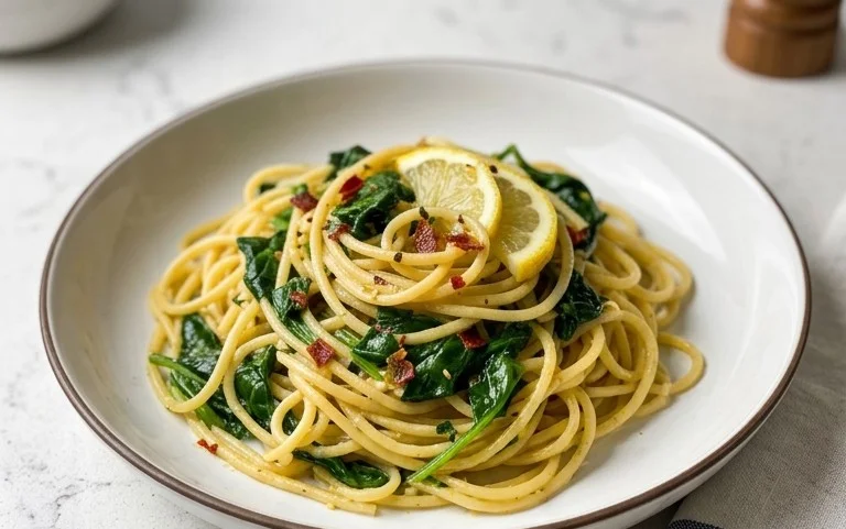 45 Easy Pasta Recipes: Lemon Spinach Pasta