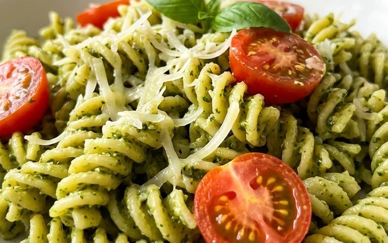 One Pot Creamy Pesto Pasta