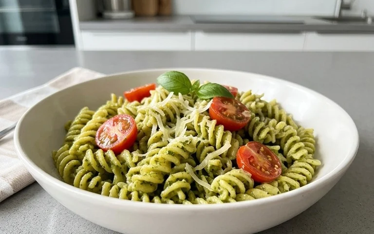 One Pot Creamy Pesto Pasta