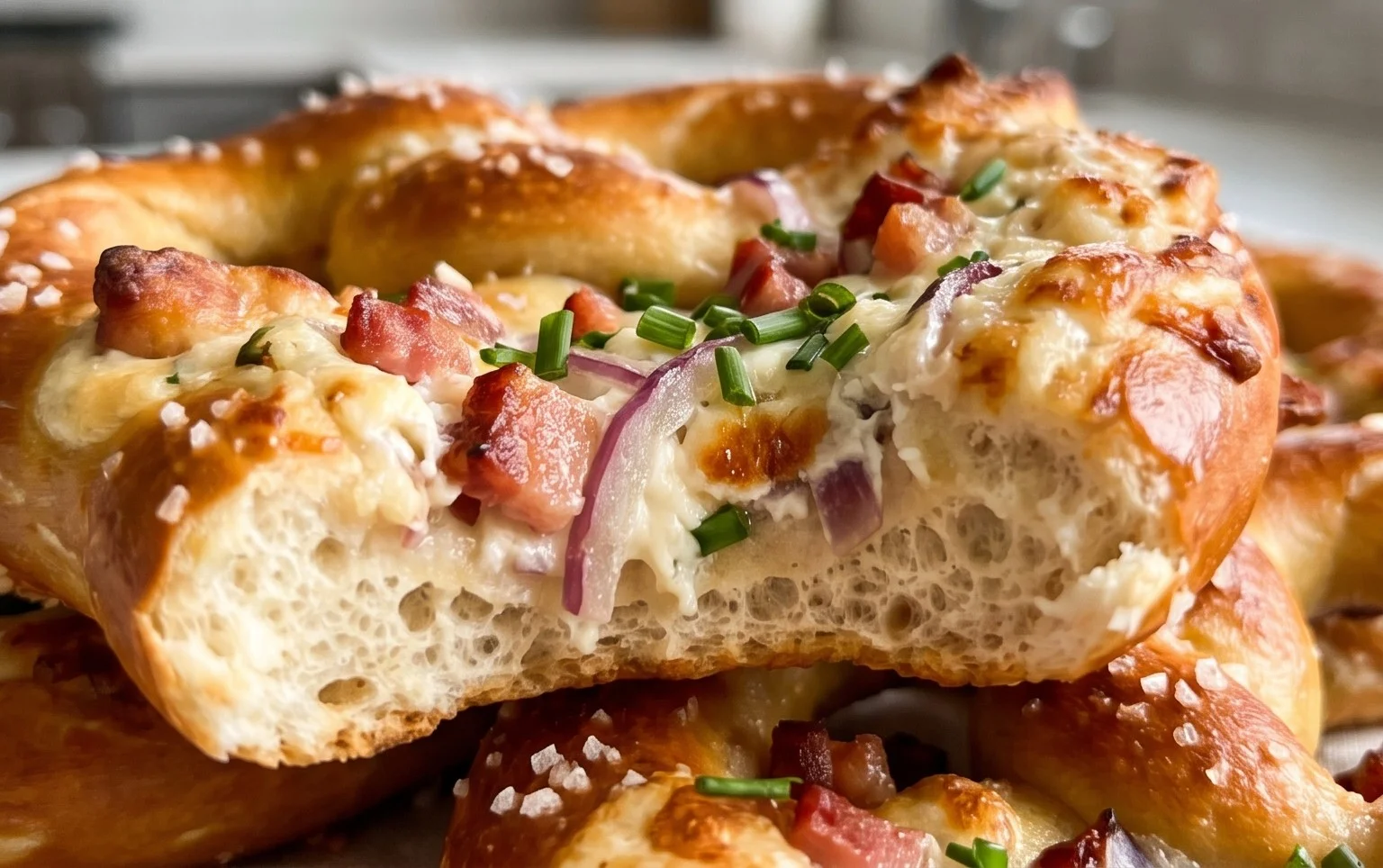 Flammkuchen Brezeln – Partysnack zum Vorbereiten