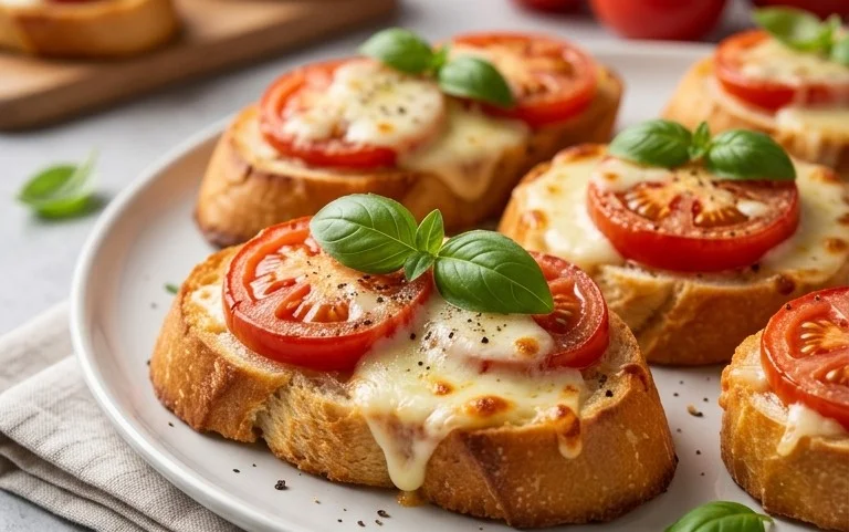 Baguettscheiben mit Tomaten & Mozzarella überbacken von Luda4ka