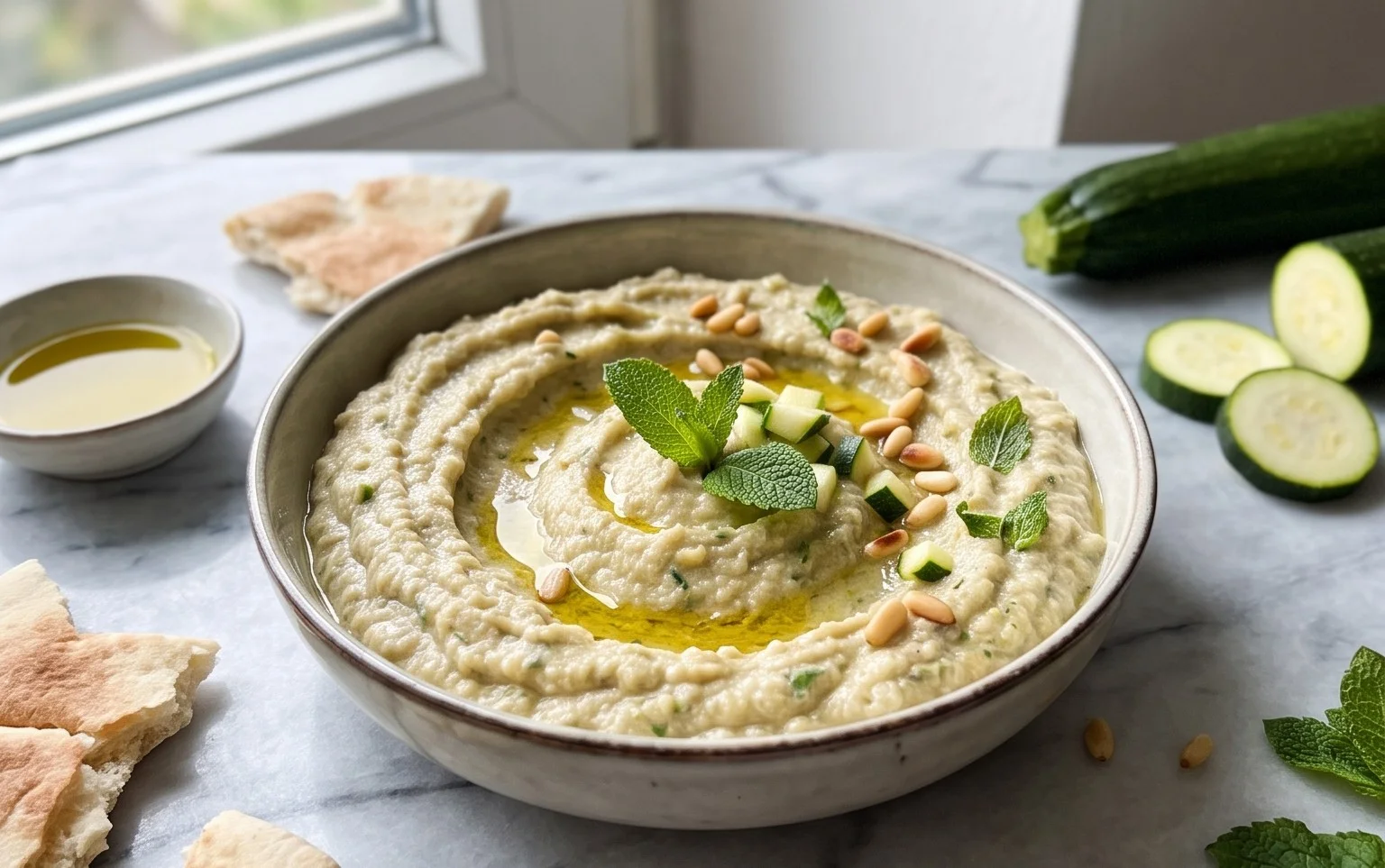 Pnon-alcoholic alestinian Zucchini Dip