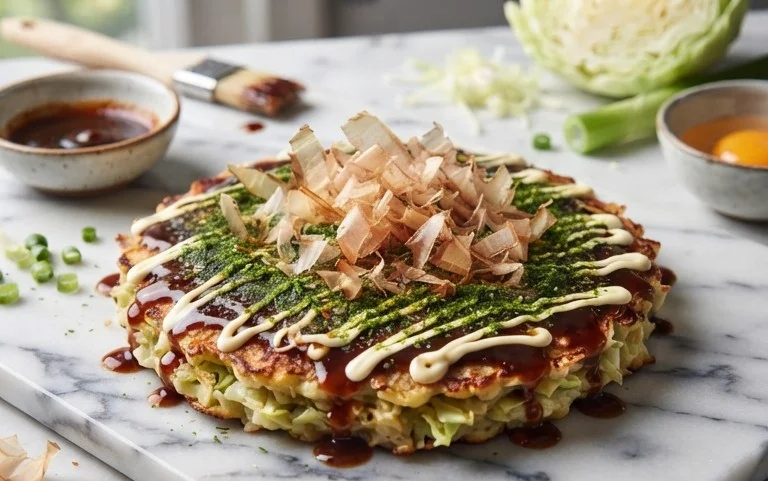 Okonomiyaki - Japanese Savoury Pancakes