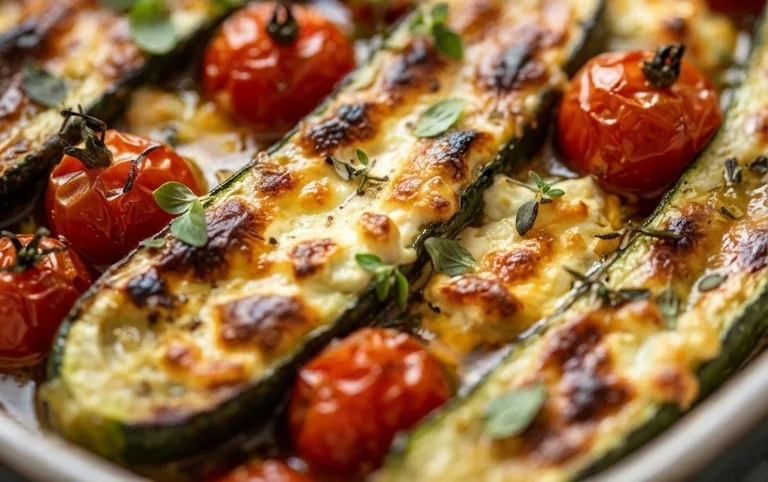 Courgettes feta au four