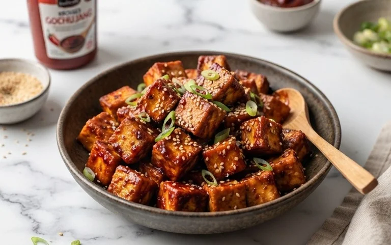 Crispy Gochujang Korean Tofu