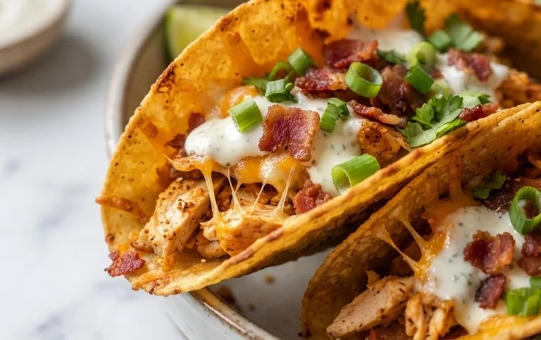 Baked Chicken Beef Bacon Ranch Tacos