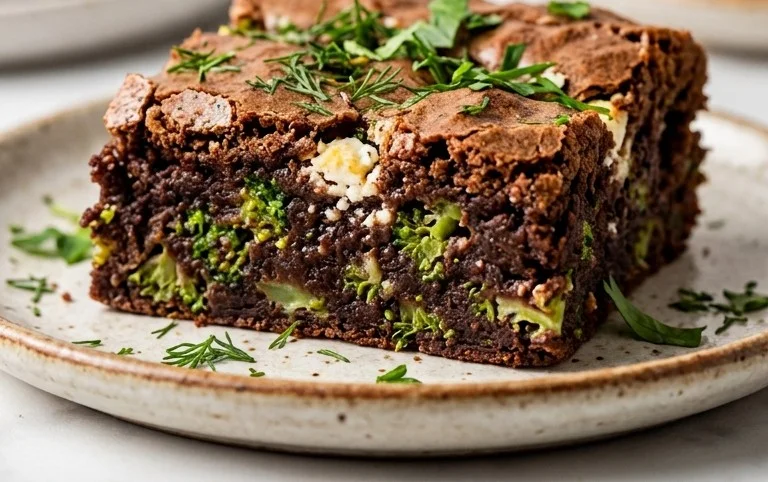 Broccoli and Feta Brownies