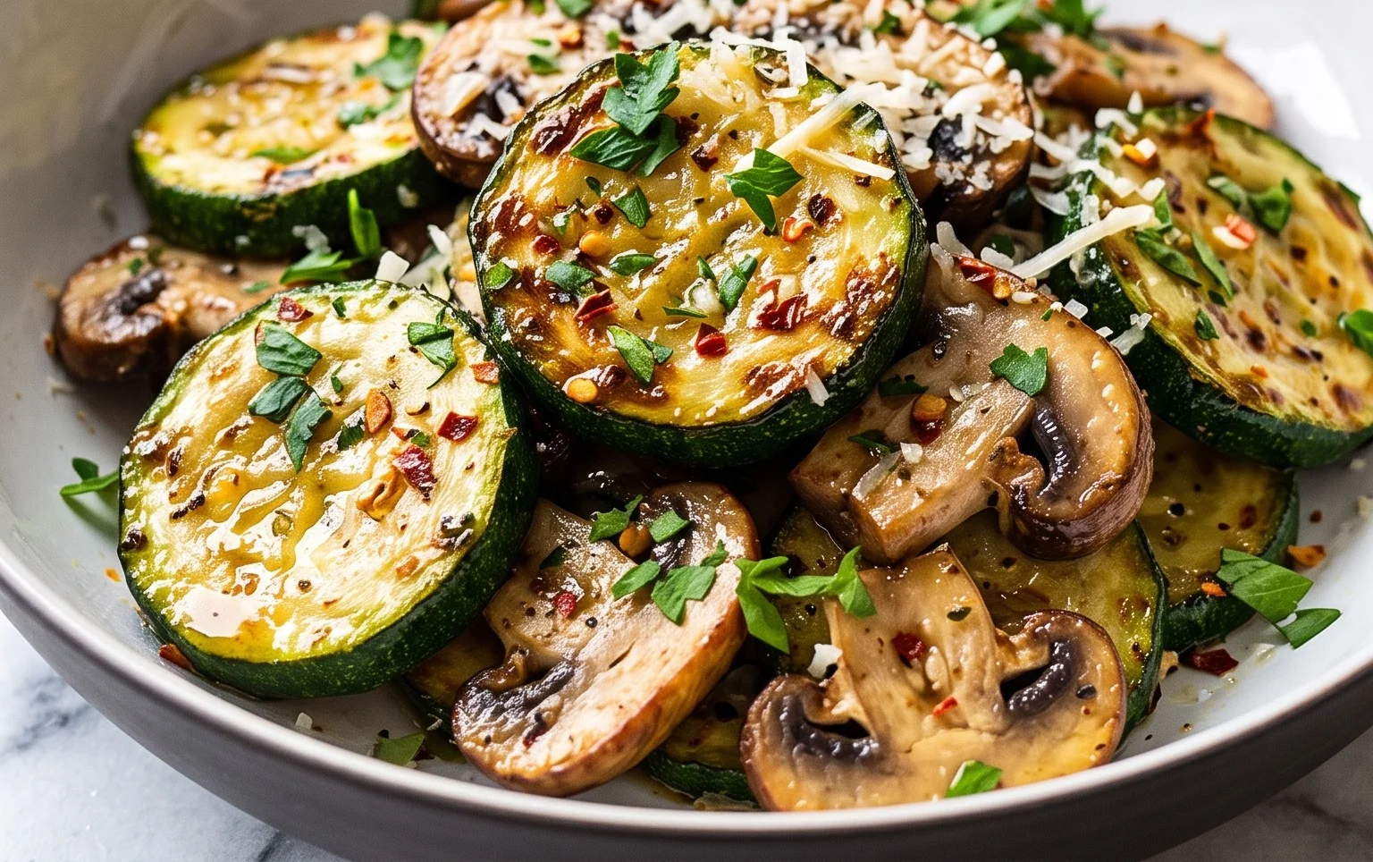 Skillet Zucchini and Mushrooms