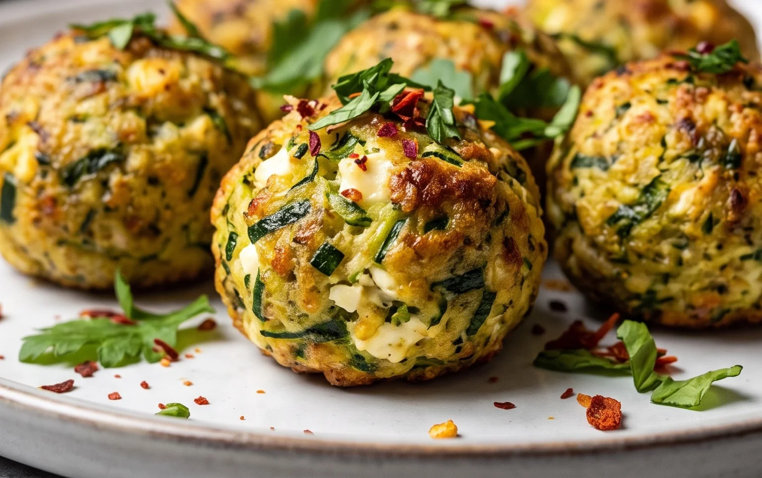 Knusprige Zucchini-Feta-Bällchen aus dem Ofen genießen!