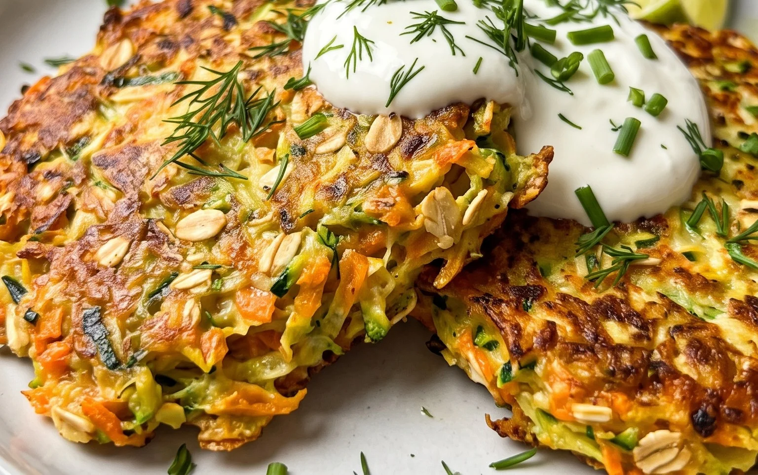Zucchinipuffer mit Haferflocken und Möhren