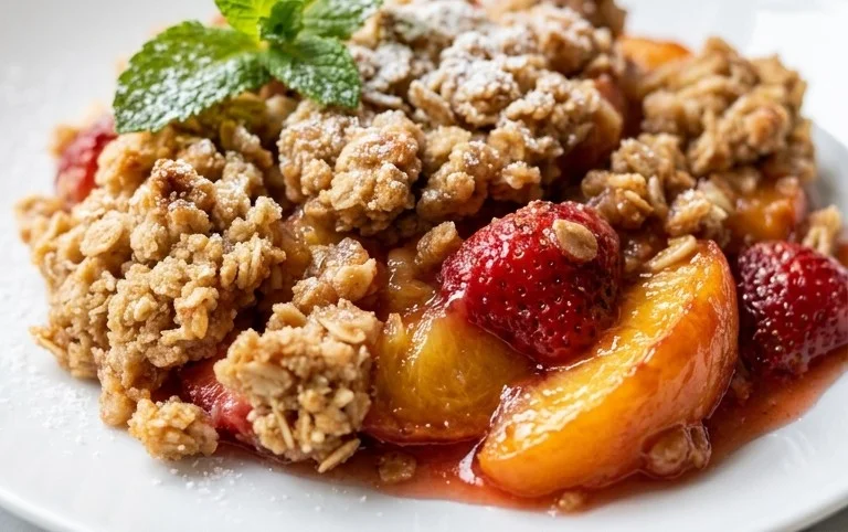 Peach & Strawberry Crisp