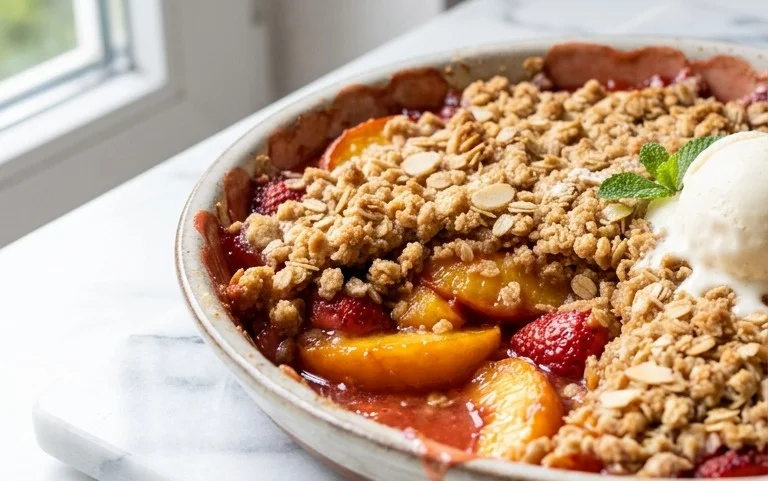 Peach & Strawberry Crisp