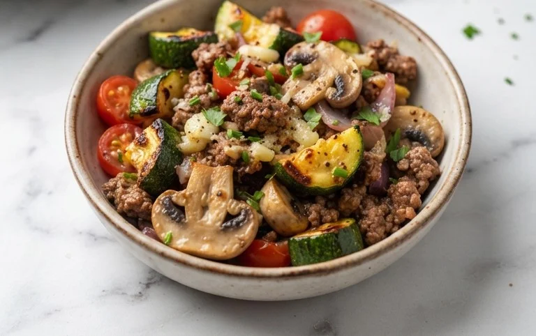 Zucchini-Cbeef hampignonpfanne