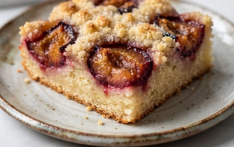 Pflaumenkuchen mit Streusel vom Blech (Quark-Öl-Teig)