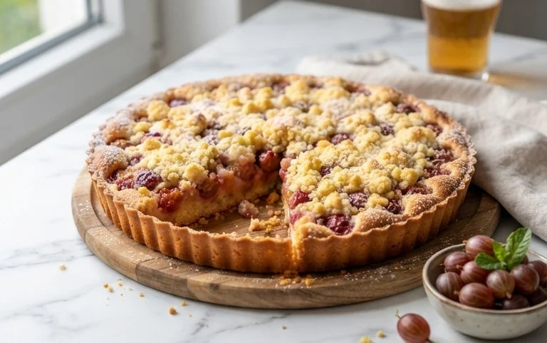 Stachelnon-alcoholic beerkuchen mit Streuseln