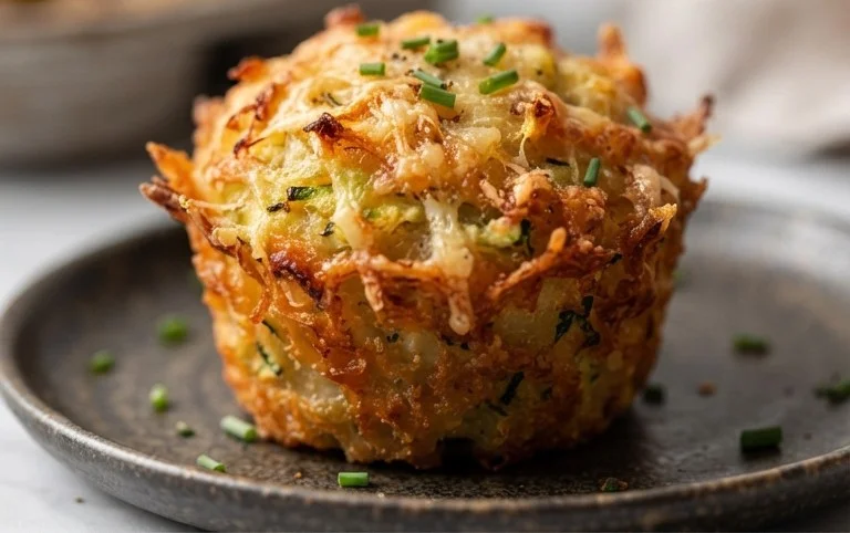 Crispy Parmesan Zucchini Potato Muffins