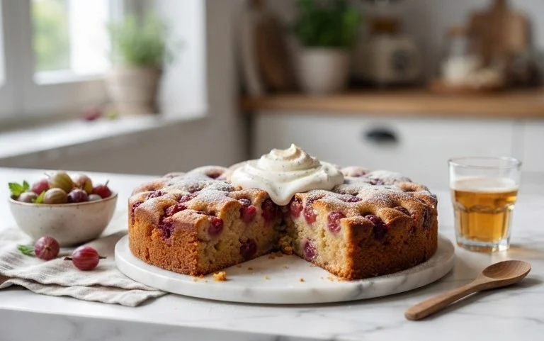 Stachelnon-alcoholic beerkuchen mit Quark und Schmand