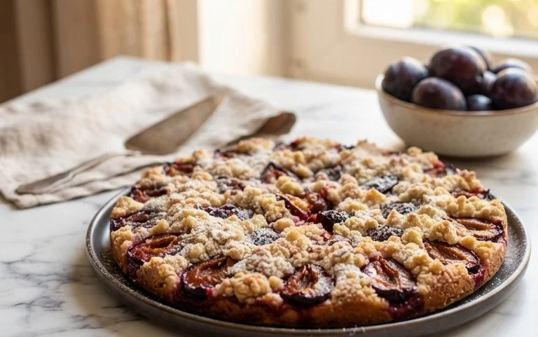 Saftiger Pflaumenkuchen vom Blech mit Streuseln von floweroma4