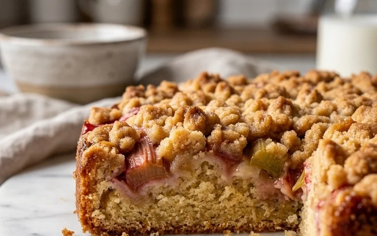Rhabarberkuchen mit Streusel – Rezept für Eilige