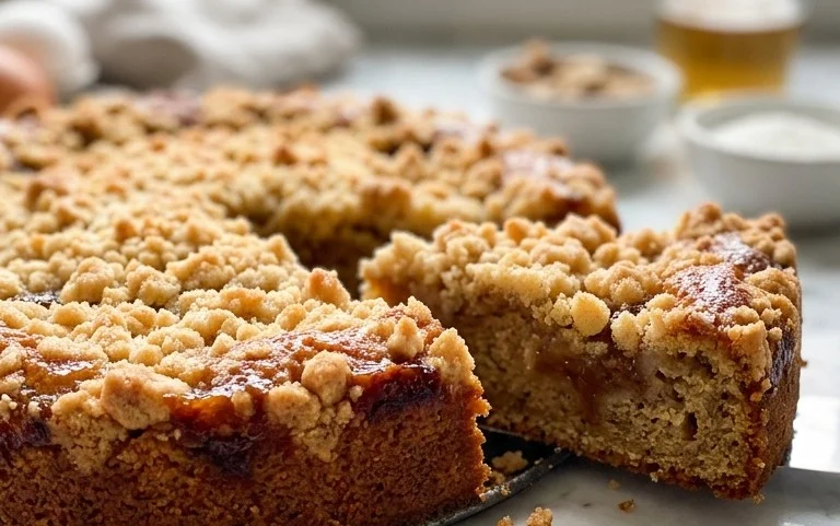 Kleiner Stachelnon-alcoholic beer- Streuselkuchen